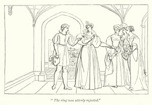 Shakespeare Két veronai úriember; Julia elutasítja a gyűrűt (metszet) alkotó: English School