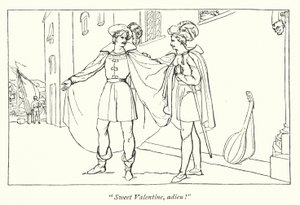 Shakespeare Két veronai úriember; Valentine és Proteus elválása (metszet) alkotó: English School