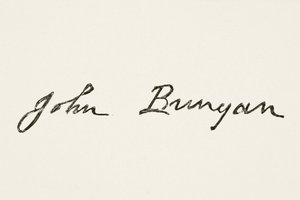 John Bunyan aláírása, William Hickman Smith Aubrey (1858-1916) Anglia nemzeti és hazai története című könyvéből, London, 1890 körül alkotó: English School