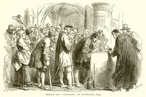 Az Egyezségokmány aláírása Edinburgh-ban, 1639 alkotó: English School