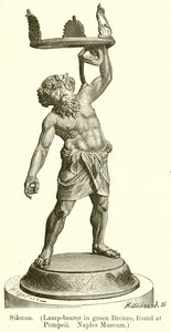 Silenus. (Lámpatartó zöld bronzban, a Pompeii-ben található. Nápolyi Múzeum) (metszet) alkotó: English School