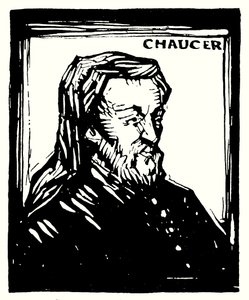 Sziluett portré, Geoffrey Chaucer (litográfia) alkotó: English School