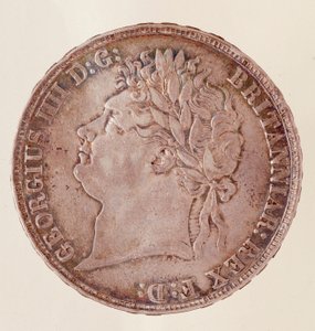 Ezüst angol korona, IV. György király uralkodása (1820-1830). Átm. 3,7 cm Nápoly, museo archeologico alkotó: English School