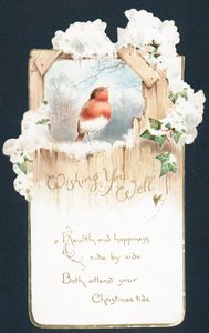 Éneklő Robin, karácsonyi üdvözlőlap alkotó: English School