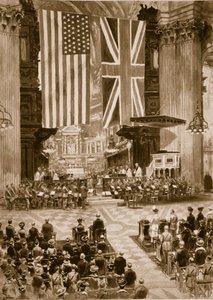 Az amerikai himnusz éneklése a St. Pauls Cathedralban, 1917. április 20., 1914-1919 alkotó: English School