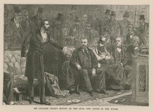 Sir Charles Dilkes Antrag zur Zivilliste: Szene im Haus