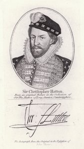 Sir Christopher Hatton, Anglia lordkancellárja és I. Erzsébet királynő kedvence (metszet) alkotó: English School