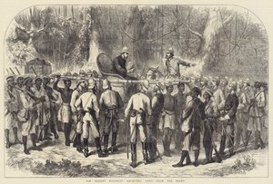 Sir Garnet Wolseley híreket kap a frontról (metszet) alkotó: English School