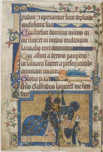 Sir Geoffrey Luttrell lóháton a Luttrell Zsoltárból, 1325-35 körül (vellum) alkotó: English School