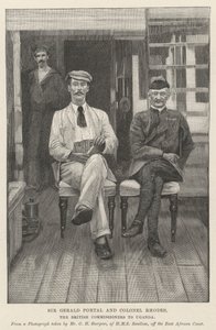 Sir Gerald Portal és Rhodes ezredes, az ugandai brit biztosok (metszet) alkotó: English School