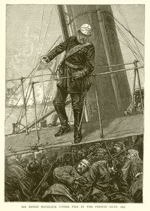 Sir Henry Havelock tűz alatt a Perzsa-öbölben, 1857 alkotó: English School