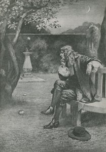 Sir Isaac Newton egy almát lát lehullani alkotó: English School