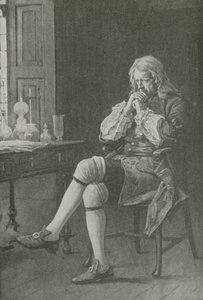 Sir Isaac Newton álmodik alkotó: English School