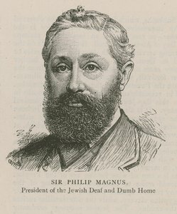 Sir Philip Magnus, a Zsidó Siketnéma Otthon elnöke alkotó: English School
