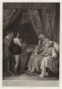Sir T Windham figyelmezteti fiait, hogy őrizzék meg a király iránti hűségüket alkotó: English School