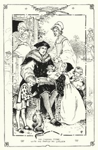 Sir Thomas More családjával a Chelsea-nél (litho) alkotó: English School