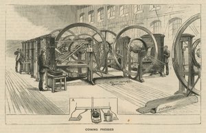 Vázlatok a Királyi Pénzverdében, Tower Hill; pénzverő prések alkotó: English School