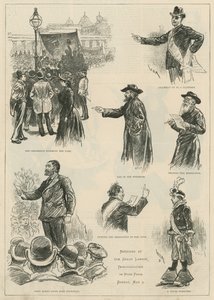 Vázlatok a Hyde Parkban tartott munkáspárti nagy demonstráción, 1891. május 3-án, vasárnap alkotó: English School