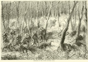 Csetepaté a Párizs melletti erdőben, 1870. október alkotó: English School