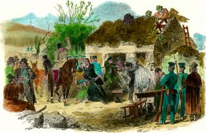 Szociális körülmények Írországban 1848-ban a parasztok kiűzése (illusztráció: 1848. december 16-i londoni hír) alkotó: English School