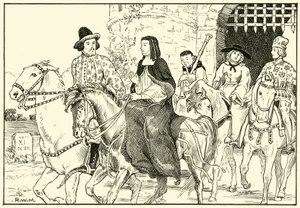 Néhány canterburyi zarándok (tinta papíron) alkotó: English School