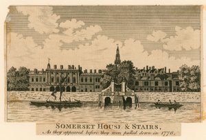 A Somerset-ház és a lépcsők, ahogyan az 1776-os lebontásuk előtt megjelentek alkotó: English School