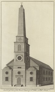 Délnyugati kilátás a Szent Lukács plébániatemplomra az Old Street-en, Londonban