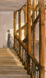 Déli lépcső, Audley End House, 19. század vége (akvarell, papír) alkotó: English School