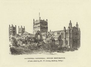 Southwell katedrális, a helyreállítás előtt alkotó: English School