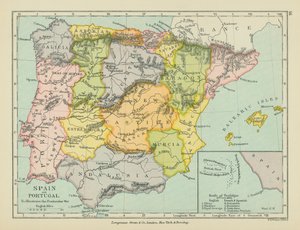 Spanyolország és Portugália (színes litográfia) alkotó: English School