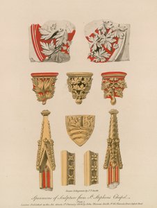 A Szent István-kápolna szoborpéldányai (színes metszet) alkotó: English School