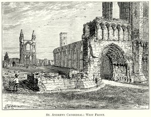 St Andrews katedrális: Andrews Cathedral: Nyugati homlokzat (metszet) alkotó: English School