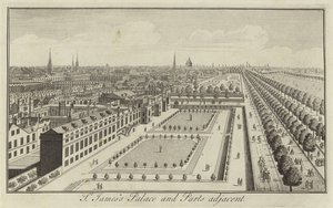 A Szent Jakab-palota és a szomszédos részei, London alkotó: English School