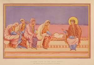 Szent Jeromos felolvasása Eustachiának és Paulának (színes litográfia) alkotó: English School