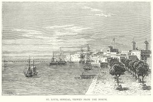 St Louis, Szenegál, északról nézve (metszet) alkotó: English School