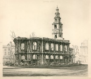 St Mary-Le-Strand, London, ceruzavázlat 1942-ben alkotó: English School