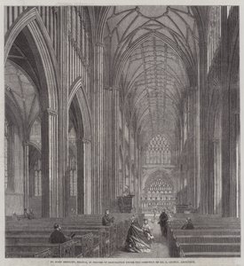 St Mary Redcliffe, Bristol, restaurálás alatt G Godwin építész úr irányításával (metszet) alkotó: English School