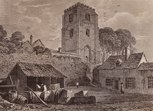 Szent Marys templom a régi falon 1824 (litográfia) alkotó: English School