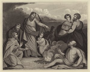 Szent Pál kirázza a viperát a kezéből (metszet) alkotó: English School
