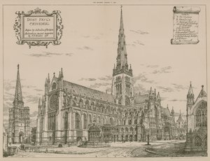 St Pauls Cathedral, London, a torony lerombolása előtt alkotó: English School