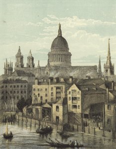 Szent Pál-székesegyház, kilátás a déli frontra a Southwark hídról alkotó: English School