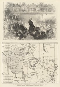 Stanley előadása a Királyi Földrajzi Társaságnak (metszet) alkotó: English School