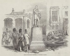 Wellington hercegének szobra a Tower of Londonban (metszet) alkotó: English School