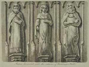 Szobrokat fedeztek fel a Westminster Hall bejárata közelében, 1807-ben alkotó: English School