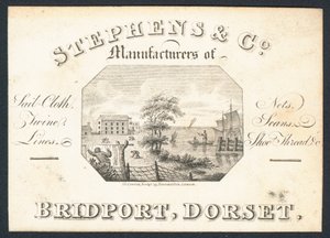 Stephens & Co, vitorlaszövet, háló, zsineg, zsinór és cipőcérna gyártója, kereskedelmi kártya alkotó: English School