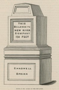 Kő az új folyó forrásánál, a Chadwell-forrásnál alkotó: English School