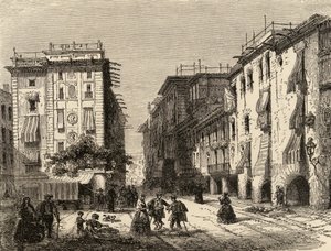 Barcelonai utca, Samuel Manning tiszteletes "Spanish Pictures" illusztrációja (metszet) alkotó: English School