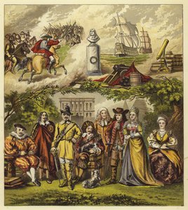 Stuarts, Commonwealth és House of Orange; I. Jakab király, I. Károly király, Oliver Cromwell, II. Károly király, II. Jakab király, Vilmos és Mária, Anna királynő alkotó: English School