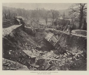 A Szent Katalin alagút süllyedése, Guildford (metszet) alkotó: English School