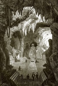 Földalatti buddhista templom a márványsziklák között Touraine közelében, Cochinban, Kínában